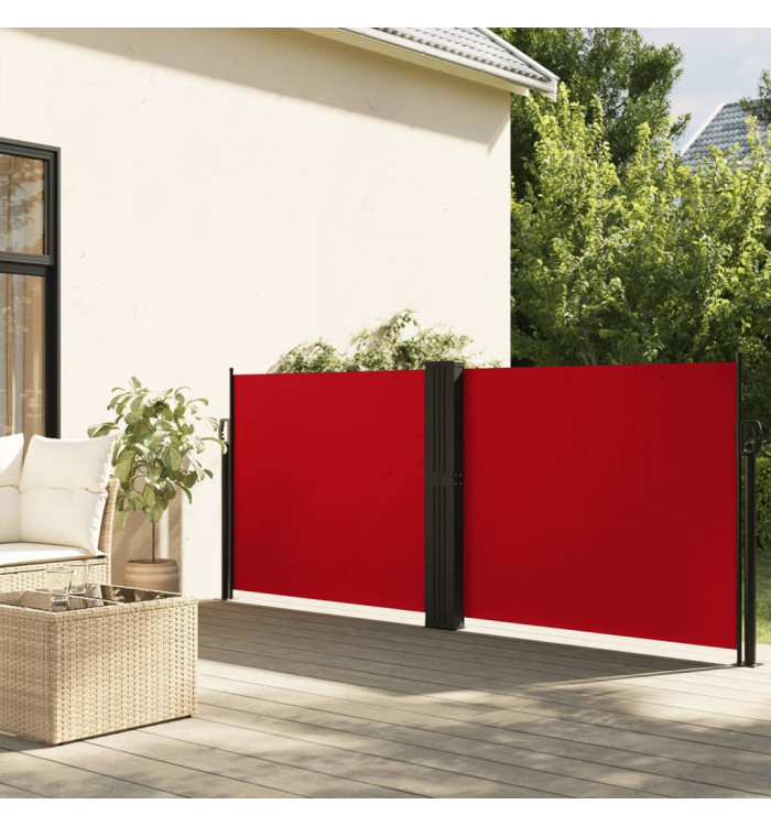 Auvent latéral rétractable rouge 120x1200 cm | Mobilier & Déco