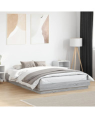 Cadre de lit sans matelas sonoma gris 120x200 cm | Mobilier & Déco