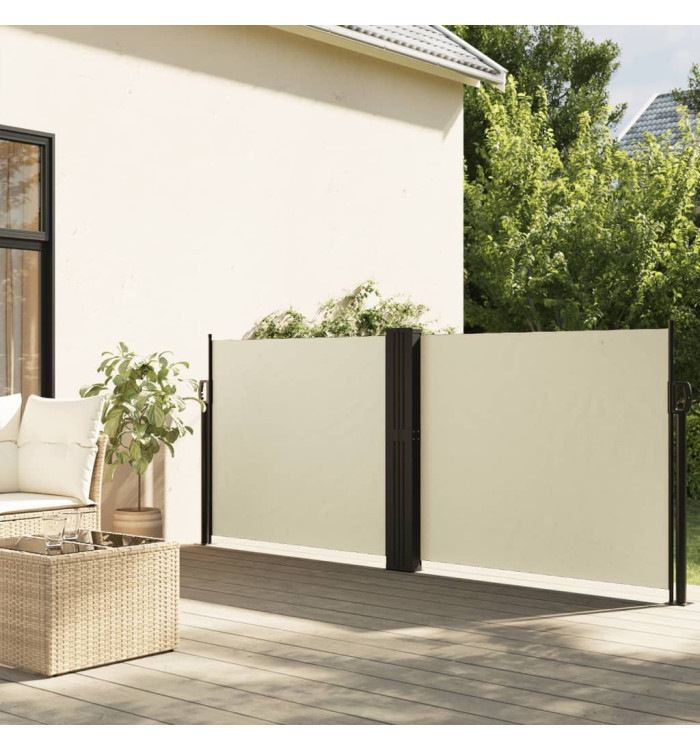 Auvent latéral rétractable crème 120x1200 cm | Mobilier & Déco