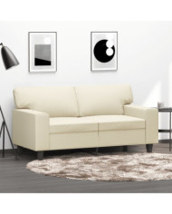 Canapé à 2 places Crème 120 cm Similicuir | Mobilier & Déco
