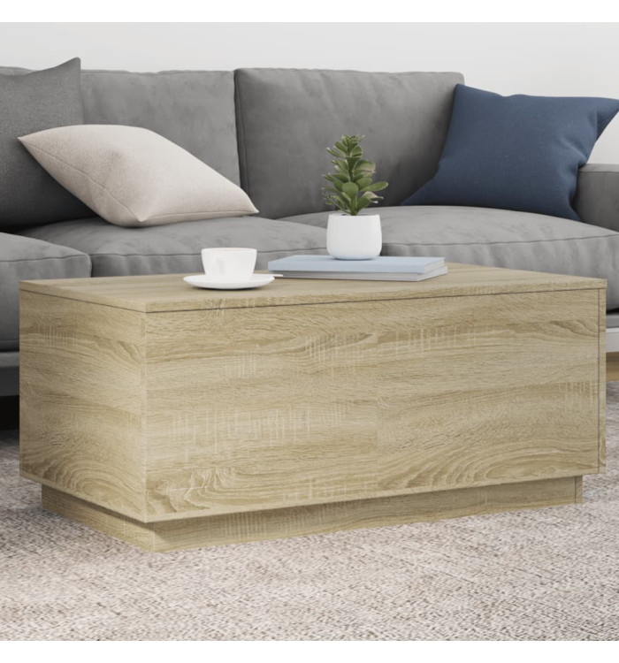 Table basse avec lumières LED chêne sonoma 90x50x40 cm | Mobilier & Déco