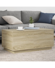 Table basse avec lumières LED chêne sonoma 90x50x40 cm | Mobilier & Déco