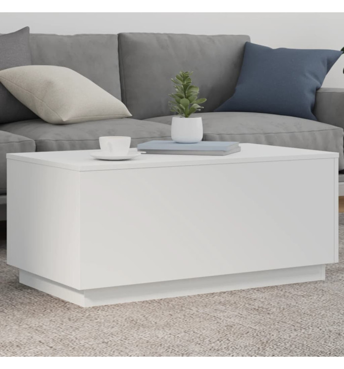 Table basse avec lumières LED blanc 90x50x40 cm | Mobilier & Déco