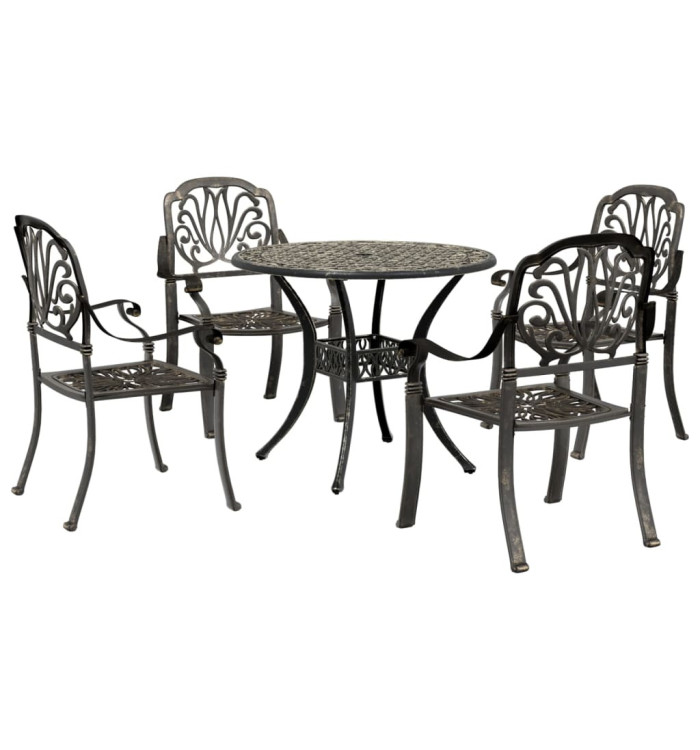 Ensemble manger de jardin 5 pcs bronze aluminium coulé | Mobilier & Déco