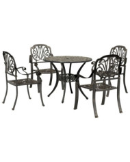 Ensemble manger de jardin 5 pcs bronze aluminium coulé | Mobilier & Déco