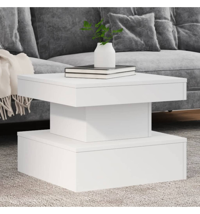 Table basse avec lumières LED blanc 50x50x40 cm | Mobilier & Déco