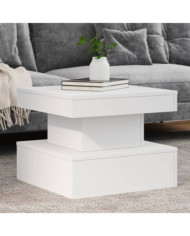 Table basse avec lumières LED blanc 50x50x40 cm | Mobilier & Déco