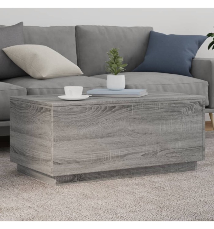 Table basse avec lumières LED gris sonoma 90x50x40 cm | Mobilier & Déco