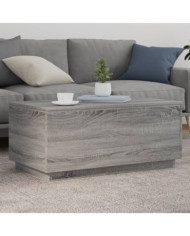 Table basse avec lumières LED gris sonoma 90x50x40 cm | Mobilier & Déco