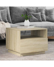 Table basse avec lumières LED chêne sonoma 50x49x40 cm | Mobilier & Déco