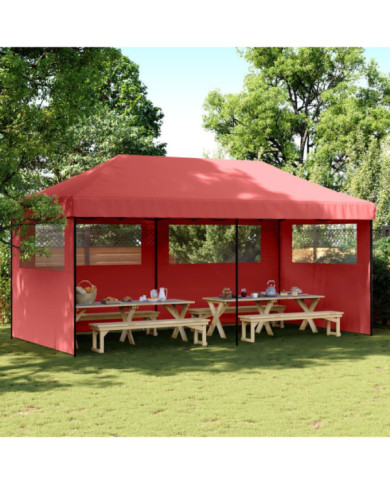 Tente de réception pliable escamotable avec 3 parois latérales | Mobilier & Déco