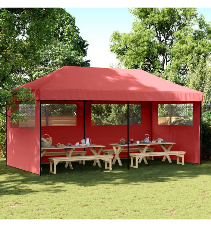 Tente de réception pliable escamotable avec 3 parois latérales | Mobilier & Déco
