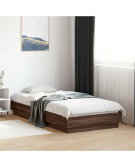 Cadre de lit sans matelas chêne marron 90x190cm bois ingénierie | Mobilier & Déco