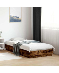Cadre de lit sans matelas chêne fumé 90x190cm bois d'ingénierie | Mobilier & Déco