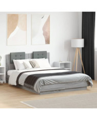 Cadre de lit sans matelas sonoma gris 120x190 cm | Mobilier & Déco