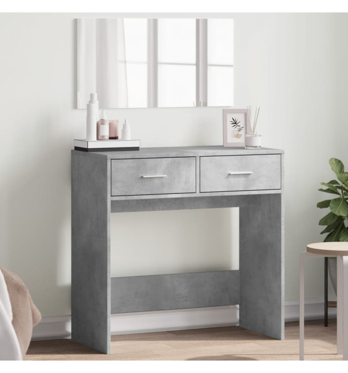 Coiffeuse avec miroir gris béton 80x39x80 cm | Mobilier & Déco