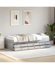 Lit de jour avec tiroirs sans matelas sonoma gris 75x190 cm | Mobilier & Déco