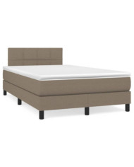 Sommier à lattes de lit avec matelas taupe 120x190 cm tissu | Mobilier & Déco