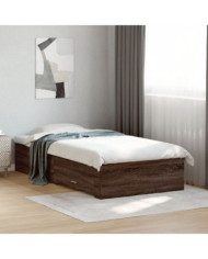 Cadre de lit avec tiroirs sans matelas chêne marron 90x200 cm | Mobilier & Déco
