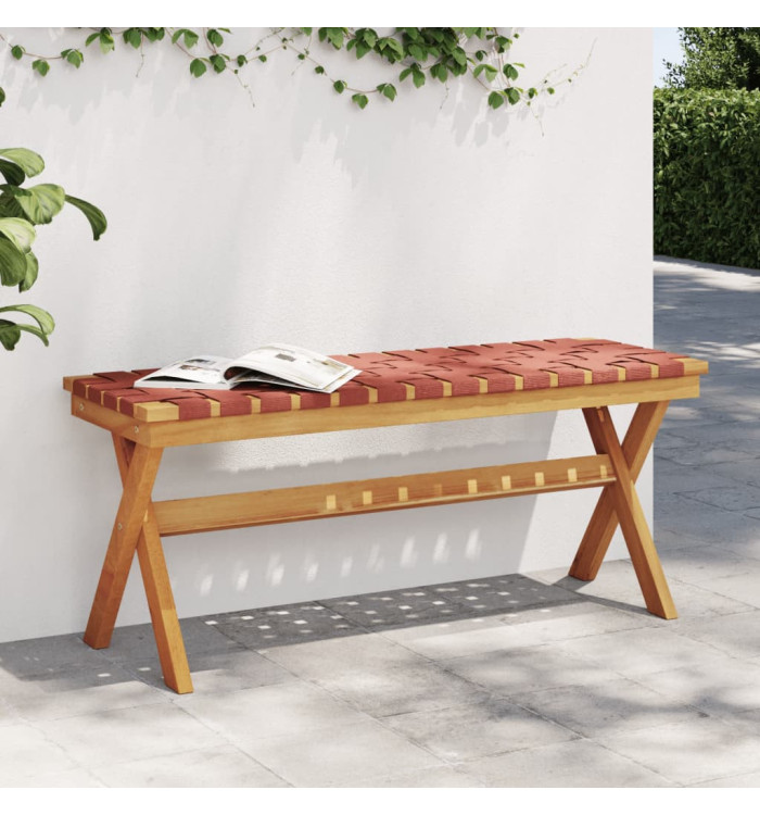 Banc de jardin rouge bois massif d'acacia et tissu | Mobilier & Déco