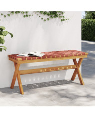 Banc de jardin rouge bois massif d'acacia et tissu | Mobilier & Déco