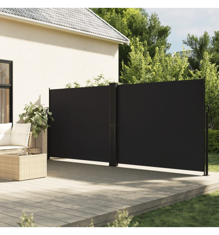Auvent latéral rétractable noir 180x1000 cm | Mobilier & Déco