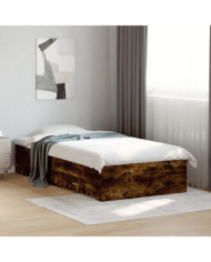 Cadre de lit avec tiroirs sans matelas chêne fumé 90x200 cm | Mobilier & Déco