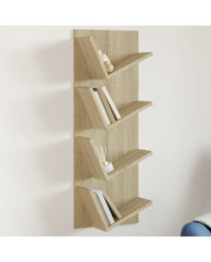 Bibliothèque murale 4 niveaux chêne sonoma 33x16x90 cm | Mobilier & Déco