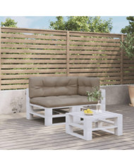 Coussins de palette lot de 3 taupe tissu | Mobilier & Déco