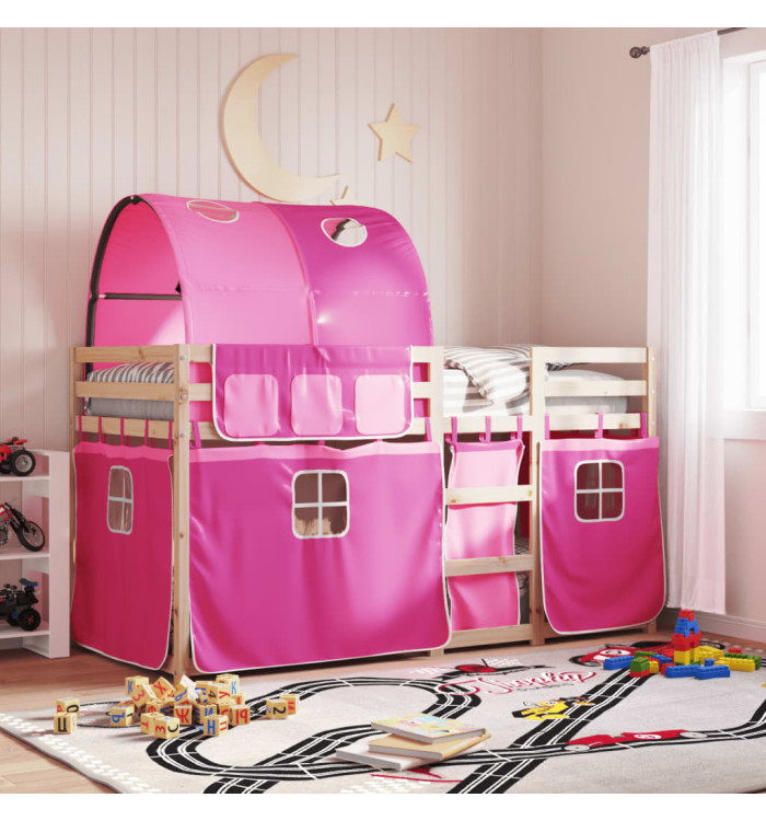 Lit superposé sans matelas rose 75x190 cm bois de pin massif | Mobilier & Déco