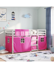 Lit superposé sans matelas rose 80x200 cm bois de pin massif | Mobilier & Déco