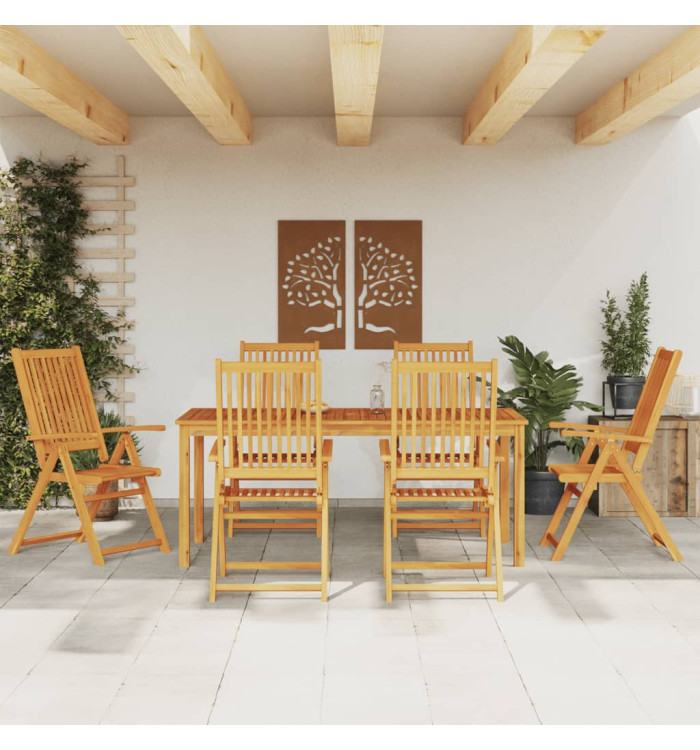 Ensemble à manger de jardin 7 pcs Bois d'acacia solide | Mobilier & Déco