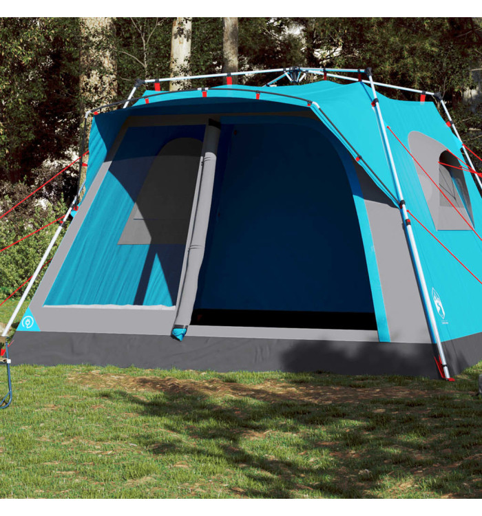 Tente familiale cabine 7 personnes bleu dégagement rapide | Mobilier & Déco