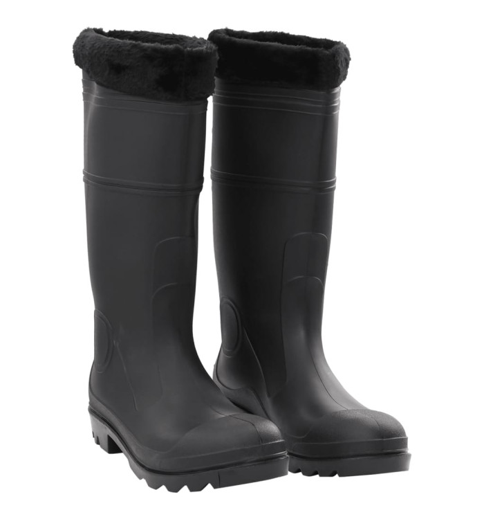 Bottes de pluie avec chaussettes amovibles noir taille 46 PVC | Mobilier & Déco