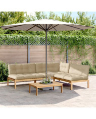 Salon palette de jardin avec coussins 4pcs bois d'acacia massif | Mobilier & Déco