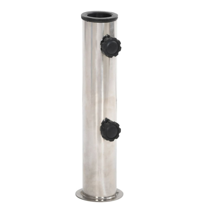 Base de parasol pour mât Ø38/48 mm argenté inox | Mobilier & Déco