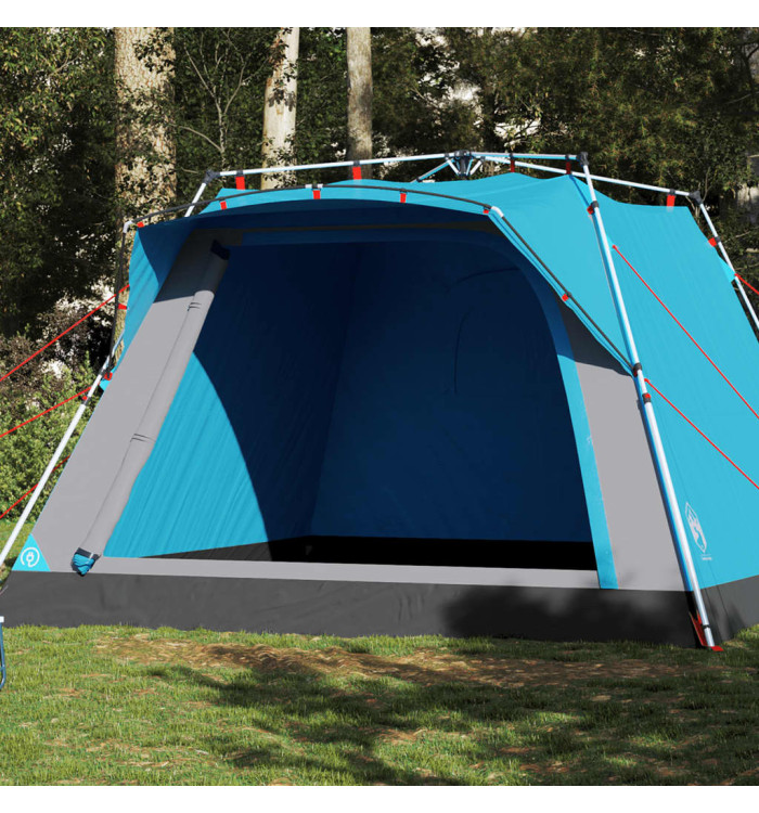 Tente de camping cabine 4 personnes bleu libération rapide | Mobilier & Déco