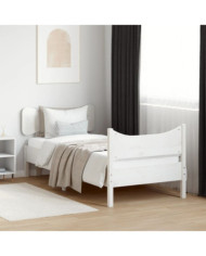 Cadre de lit sans matelas blanc 90x200 cm bois de pin massif | Mobilier & Déco