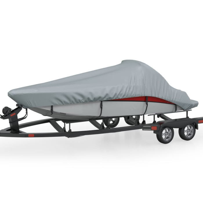 Housse pour bateau gris 488-564 cm (longueur) 239 cm (largeur) | Mobilier & Déco