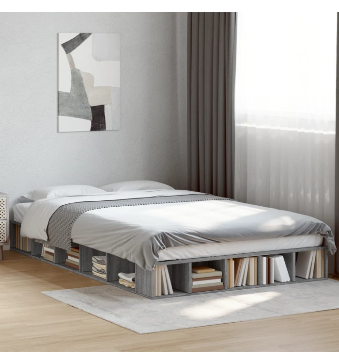 Cadre de lit sans matelas sonoma gris 120x200 cm | Mobilier & Déco