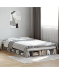 Cadre de lit sans matelas sonoma gris 120x200 cm | Mobilier & Déco