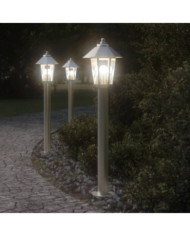 Lampadaire d'extérieur argenté 80 cm acier inoxydable | Mobilier & Déco