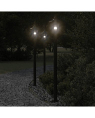 Lampadaires d'extérieur 3 pcs noir 120 cm acier inoxydable | Mobilier & Déco