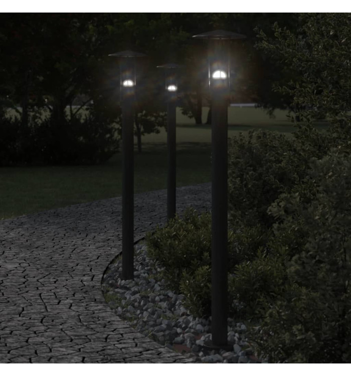 Lampadaire d'extérieur noir 100 cm acier inoxydable | Mobilier & Déco