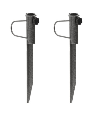 Supports de parasol avec piquets 2 pcs 19x42 cm acier galvanisé | Mobilier & Déco