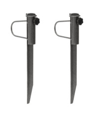 Supports de parasol avec piquets 2 pcs 19x42 cm acier galvanisé | Mobilier & Déco
