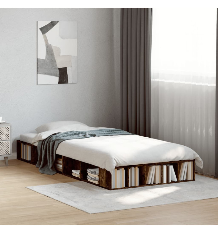 Cadre de lit sans matelas chêne fumé 90x200 cm | Mobilier & Déco