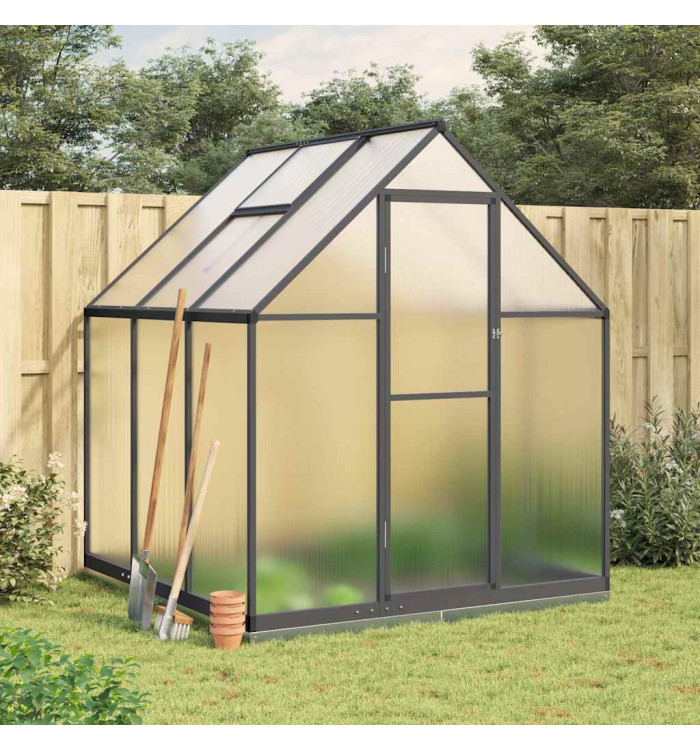 Serre avec cadre de base anthracite 169x169x202 cm aluminium | Mobilier & Déco