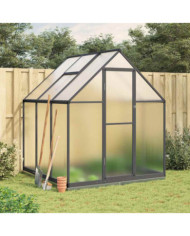 Serre avec cadre de base anthracite 169x169x202 cm aluminium | Mobilier & Déco