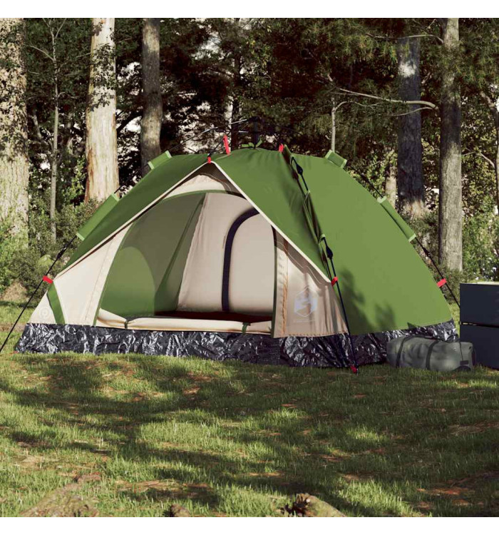 Tente de camping à dôme 3 personnes vert libération rapide | Mobilier & Déco